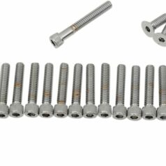 CHROME SOCKET-HEAD PRIMARY/CAM COVER BOLT KIT KNURLED