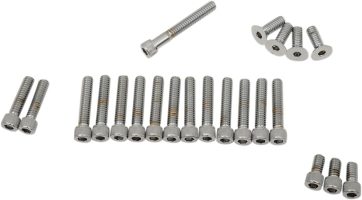 CHROME SOCKET-HEAD PRIMARY/CAM COVER BOLT KIT KNURLED