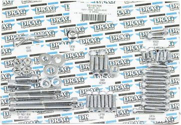 CHROME SOCKET-HEAD MOTOR BOLT KIT KNURLED