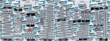 CHROME SOCKET-HEAD MOTOR BOLT KIT KNURLED