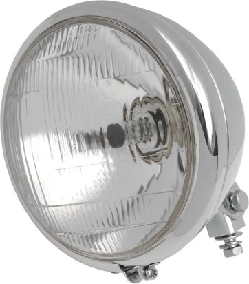 HEADLIGHT 6.5" CHROME BOTTOM-MOUNT 55/100W