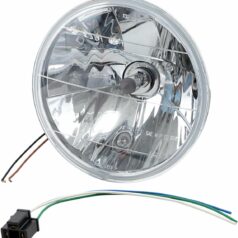 HEADLIGHT 7" W/ RUNNING LIGHT CHROME H4 55/60W