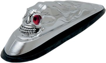 SKULL HEAD W/ RED EYES FRONT FENDER ORNAMENT