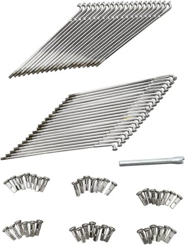 SPOKE SET FRONT 8" STEEL/CHROME FOR 18" WIDE-GLIDE HUB
