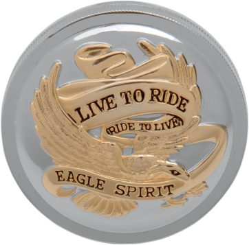 GAS CAP LIVE-TO-RIDE 3" VENTED CHROME/GOLD