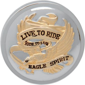 GAS CAP LIVE-TO-RIDE 3" NON-VENTED CHROME/GOLD