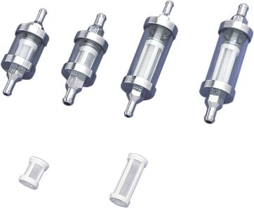 FUEL FILTER 2.375" W/ 1/4"-INLET GLASS/CHROME