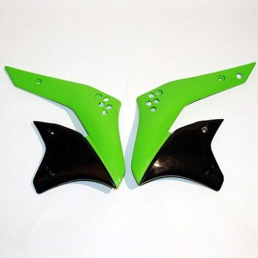 RADIATOR COVERS KAWASAKI KXF250 BLACK/KX-GREEN