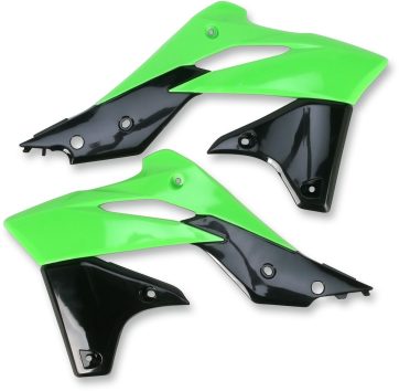 RADIATOR COVERS KAWASAKI KXF250 OEM-COLOR (BLACK/GREEN)