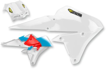 POWERFLOW INTAKE RADIATOR SHROUDS W/AIRBOX COVER YAMAHA WHITE