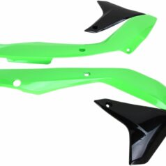 RADIATOR COVERS KAWASAKI KXF450 OEM-COLOR (BLACK/GREEN)