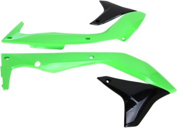 RADIATOR COVERS KAWASAKI KXF450 OEM-COLOR (BLACK/GREEN)