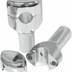 HEFTY RISERS SMOOTH FOR 1 1/4" HANDLEBARS 3" RISE CHROME UNIVERSAL