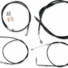 CABLE KIT 15-17" APE BAR LENGTH STAINLESS STEEL BLACK COATED HD