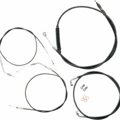 CABLE KIT 12-14" APE BAR LENGTH STAINLESS STEEL BLACK COATED HD