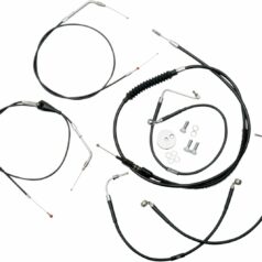 CABLE KIT 18-20" APE BAR LENGTH STAINLESS STEEL BLACK COATED FOR NON ABS HD