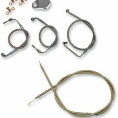 CABLE AND BRAKE LINE KIT STAINLESS BRAIDED FOR 15"-17" APE HANGERS