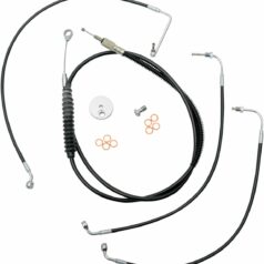 CABLE AND BRAKE LINE KIT BLACK VINYL FOR 15"-17" APE HANGERS