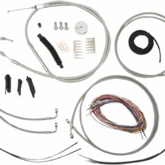 CABLE AND BRAKE LINE KIT STAINLESS POLISHED FOR 18"-20" APE HANGERS