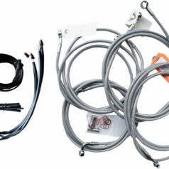 CABLE AND BRAKE LINE KIT STAINLESS POLISHED FOR 18"-20" APE HANGERS