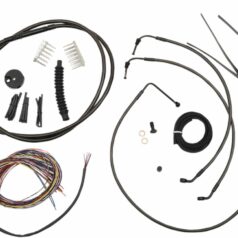 CABLE AND BRAKE LINE KIT MIDNIGHT BLACK FOR 12"-14" APE HANGERS