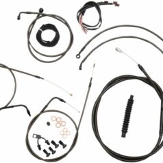 CABLE AND BRAKE LINE KIT MIDNIGHT BLACK FOR 12"-14" APE HANGERS