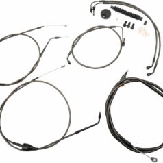 CABLE AND BRAKE LINE KIT MIDNIGHT BLACK FOR 18"-20" APE HANGERS