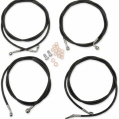 HANDLEBAR CABLE/BRAKE & CLUTCH LINE/WIRE KITS AND COMPONENTS / STAINLESS STEEL|VINYL / BLACK