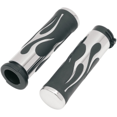 GRIPS FLAME CHROME/RUBBER