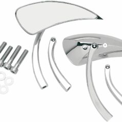 MIRROR KIT TEARDROP W/ 2 STEMS CHROME