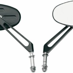 MIRROR NESS STEALTH I OVAL W/ 4.75" STEM BLUE REFLECTOR BLACK