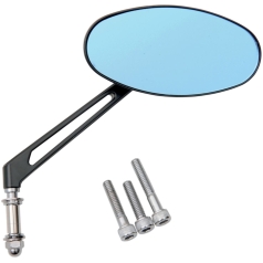 MIRROR NESS STEALTH II OVAL W/ 6" STEM BLUE REFLECTOR BLACK