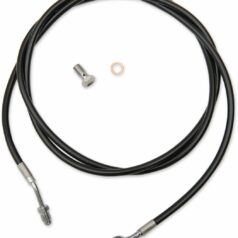 BLACK VINYL/STAINLESS CLUTCH LINE FOR 15"-17" APES / BLACK/ STAINLESS STEEL
