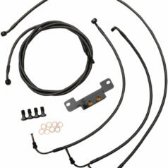 STANDARD MIDNIGHT BRAIDED HANDLEBAR CABLE/BRAKE LINE KIT FOR 18" - 20 " APES / BLACK / STAINLESS STE