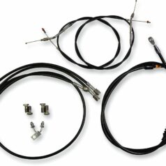 STANDARD CABLE KIT FOR 12-14 APE HANGERS BLACK VINYL/STAINLES BRAIDED STEEL BLACK