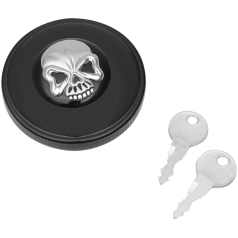 GAS CAP SCREW-IN LOCKING SKULL NON-VENTED BLACK