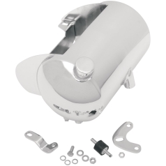 ROUND OIL TANK DOMED W/ SIDE FILL CHROME