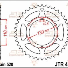 JTR486.47 REAR REPLACEMENT SPROCKET 47 TEETH 520 PITCH NATURAL C49 HIGH CARBON STEEL