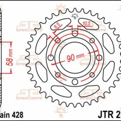 JTR269.51 REAR REPLACEMENT SPROCKET 51 TEETH 428 PITCH NATURAL C49 HIGH CARBON STEEL