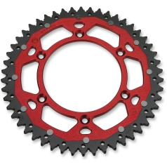 REAR SPROCKET / 49 TEETH / 520 PITCH / RED/NATURAL / ALUMINIUM/STEEL