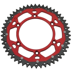REAR SPROCKET / 48 TEETH / 520 PITCH / RED/NATURAL / ALUMINIUM/STEEL