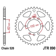 JTR890.42ZBK REAR REPLACEMENT SPROCKET 42 TEETH 520 PITCH