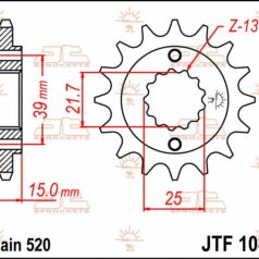 JTF1042.14 FRONT REPLACEMENT SPROCKET 14 TEETH 520 PITCH NATURAL STEEL