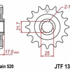 JTF1381.15 FRONT REPLACEMENT SPROCKET 15 TEETH 520 PITCH NATURAL CHROMOLY STEEL ALLOY