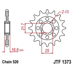 JTF1373.17 FRONT REPLACEMENT SPROCKET 17 TEETH 520 PITCH NATURAL SCM420 CHROMOLY STEEL ALLOY