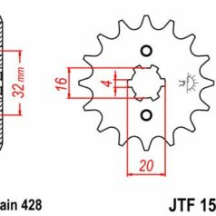 JTF1550.13 FRONT REPLACEMENT SPROCKET 13 TEETH 428 PITCH NATURAL SCM420 CHROMOLY STEEL ALLOY
