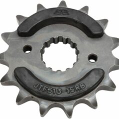 JTF513.15RB FRONT RUBBER CUSHIONED SPROCKET 15 TEETH 530 PITCH NATURAL SCM420 CHROMOLY STEEL ALLOY