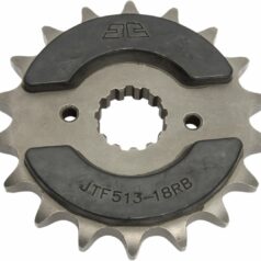 JTF513.18RB FRONT RUBBER CUSHIONED SPROCKET 18 TEETH 530 PITCH NATURAL SCM420 CHROMOLY STEEL ALLOY