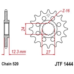 JTF1444.17 FRONT REPLACEMENT SPROCKET 17 TEETH 520 PITCH NATURAL CHROMOLY STEEL