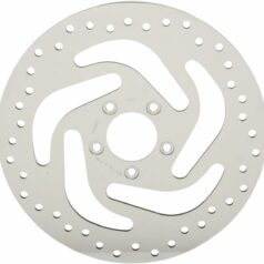 POLISHED STAINLESS STEEL DRILLED FRONT BRAKE ROTOR